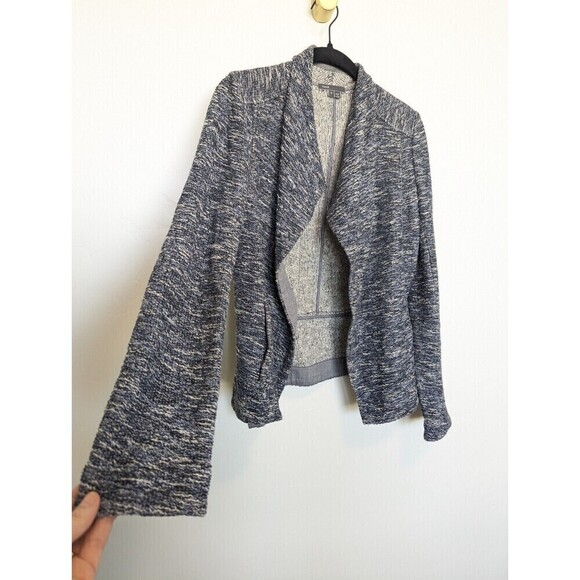 Vince Jacket Womems Small Blue Tweed Drape Neck Office Business Career Academia - Picture 5 of 11